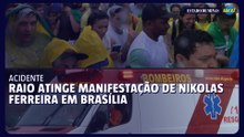 Manifestação de Nikolas Ferreira é atingida por raio em Brasília
