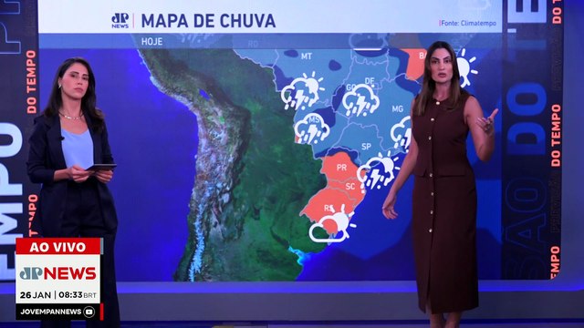 Previsão do Tempo: Chuva forte no Centro-Oeste e Sudeste nesta segunda (26)