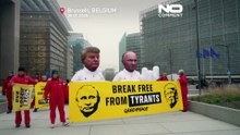 Greenpeace παρουσιάζει ανδρείκελα Τραμπ, Πούτιν, ζητά από ΕΕ τέλος εξάρτησης από ορυκτά καύσιμα