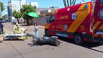Motociclista fica ferido após batida com carro no bairro Vila Industrial em Toledo