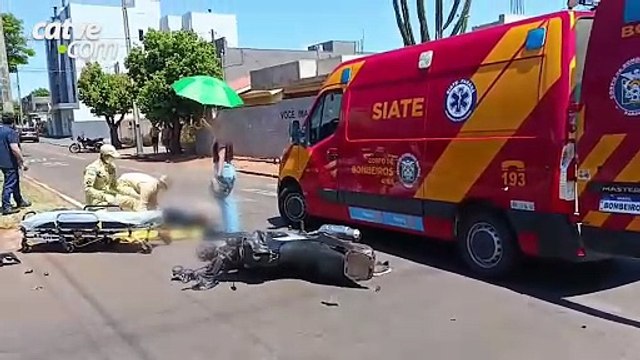 Motociclista fica ferido após batida com carro no bairro Vila Industrial em Toledo