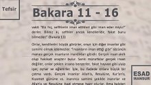 Esad Mansur - Bakara Suresi Tefsiri 11-16