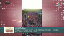 Venezuela mobilize to demand freedom of pres. Maduro and first lady Cilia Flores