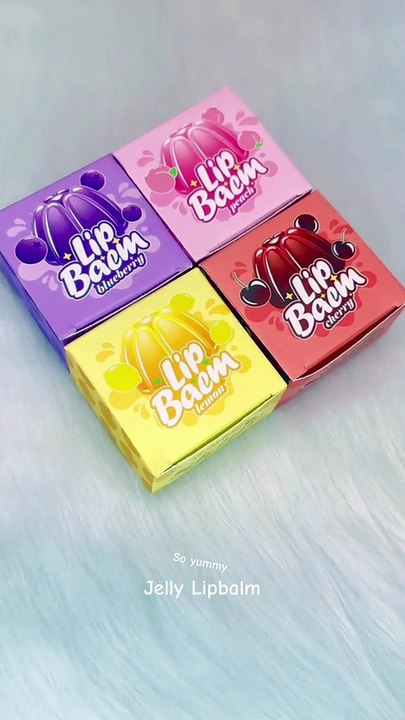 #ASMR unboxing fruity jelly Lipbalm 🍓🍍🍎 #unboxing #satisfyingvideo