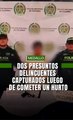 Dos presuntos delincuentes capturados luego de cometer un hurto