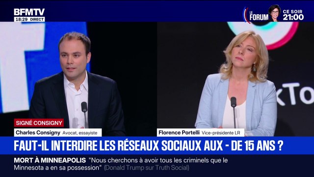 SIGNÉ CONSIGNY - Interdire les réseaux sociaux aux moins de 15 ans: Pourquoi il faut une loi ? C'est la responsabilité des parents , estime Charles Consigny, avocat et essayiste