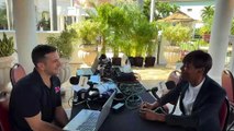 Bennett chats with Fedeline Julien, Kids Camp Program Manager at Beaches Turks & Caicos