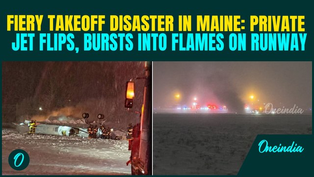 U.S. BREAKING: Private Jet FLIPS During Takeoff, 7 Dead as FIERY CRASH Unfolds at Bangor Airport