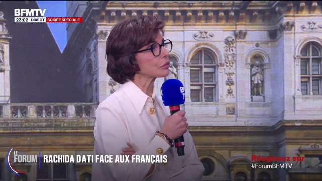 FORUM BFM - Je quitterai le ministère de la Culture : Rachida Dati, ministre de la Culture, répond à Corinne, qui lui demande pourquoi elle n'a pas démissionné quand elle s'est présentée pour les élections municipales à Paris