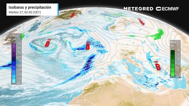 Varias borrascas atlánticas afectarán a España