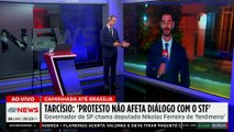 Tarcísio afirma que protestos não afetam relação com STF e elogia Nikolas Ferreira