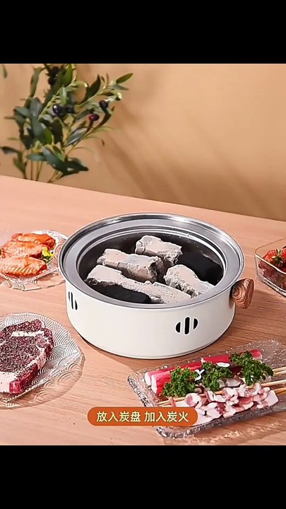 Portable Korean Charcoal Barbecue Grill – Stainless Steel Split BBQ Stove