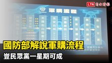 軍購之複雜豈民眾黨一星期可成 國防部解說流程一次看
