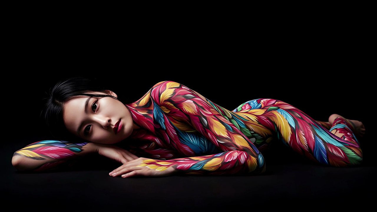 【BodyCanvas】 Feathered Body Painting Art in Motion | When Light Becomes Art