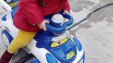 Salar ahmad playing with car