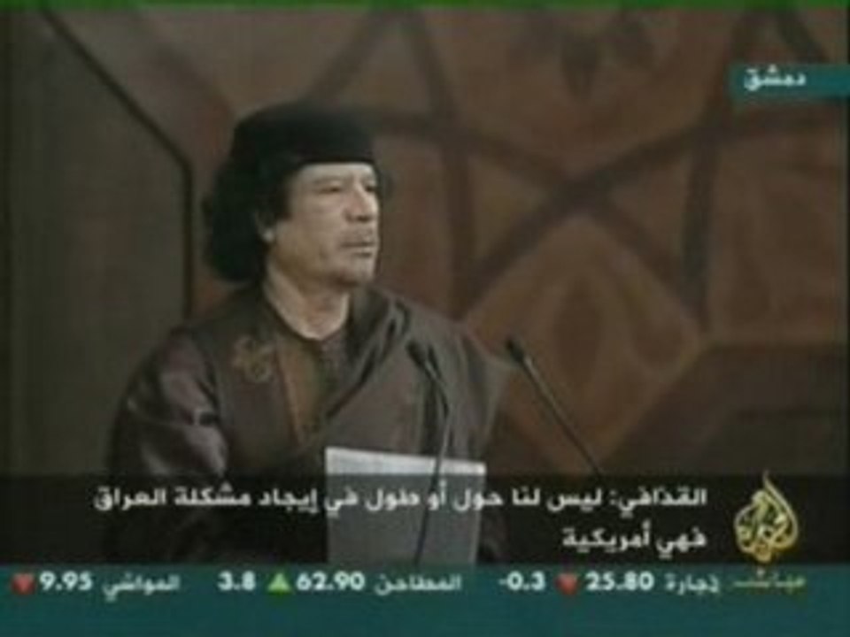 Kadafi parle au arabes