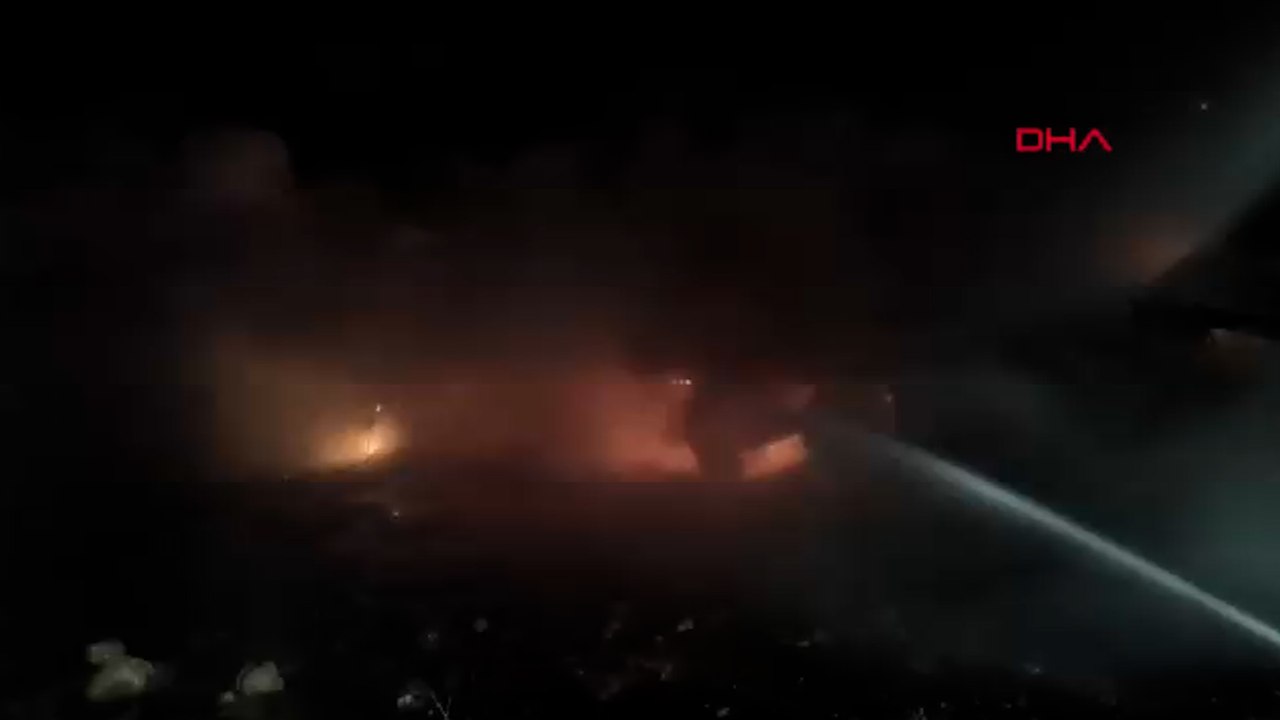 Mardin’de seyir halindeki boş TIR alev alev yandı