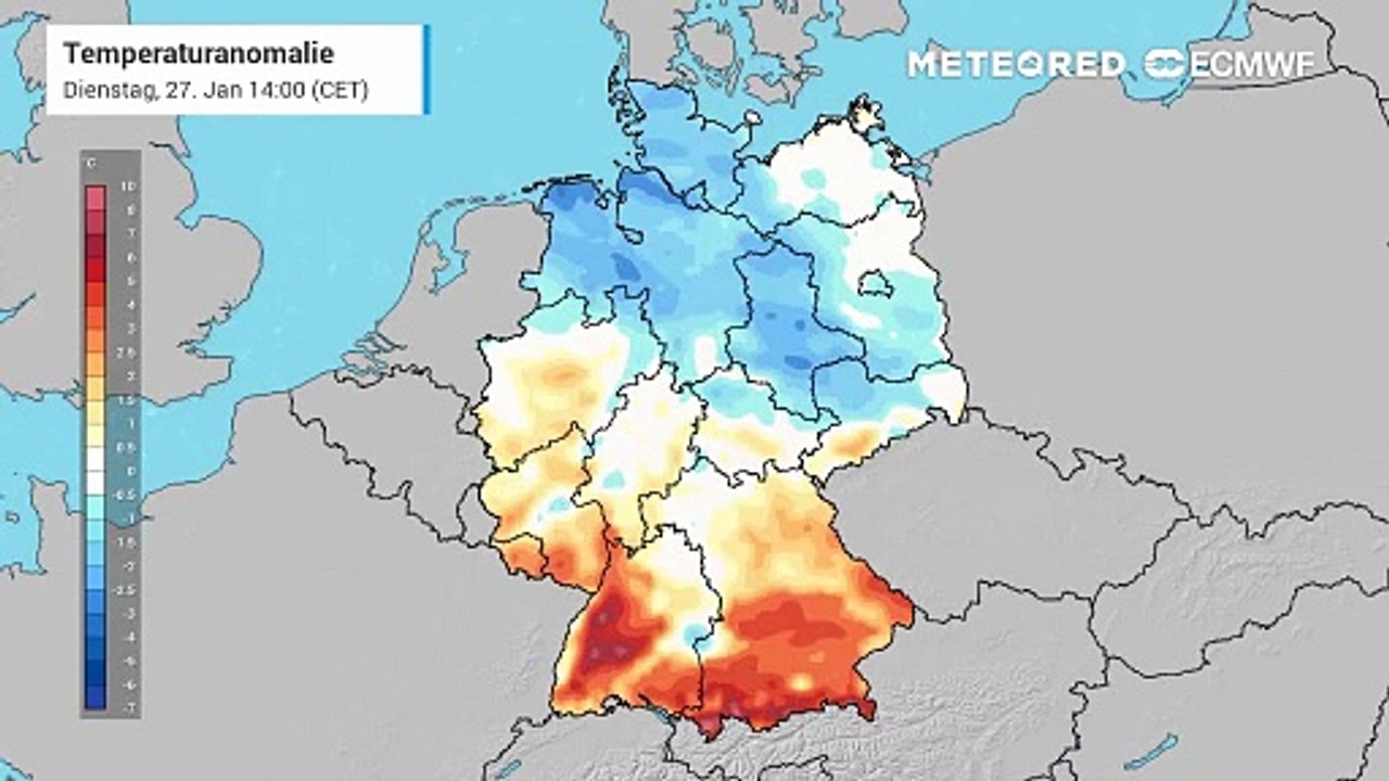 Wetterzweiteilung in Deutschland: Ein deutlich 'zu kalter' Nordosten gegen einen sehr milden Südwesten