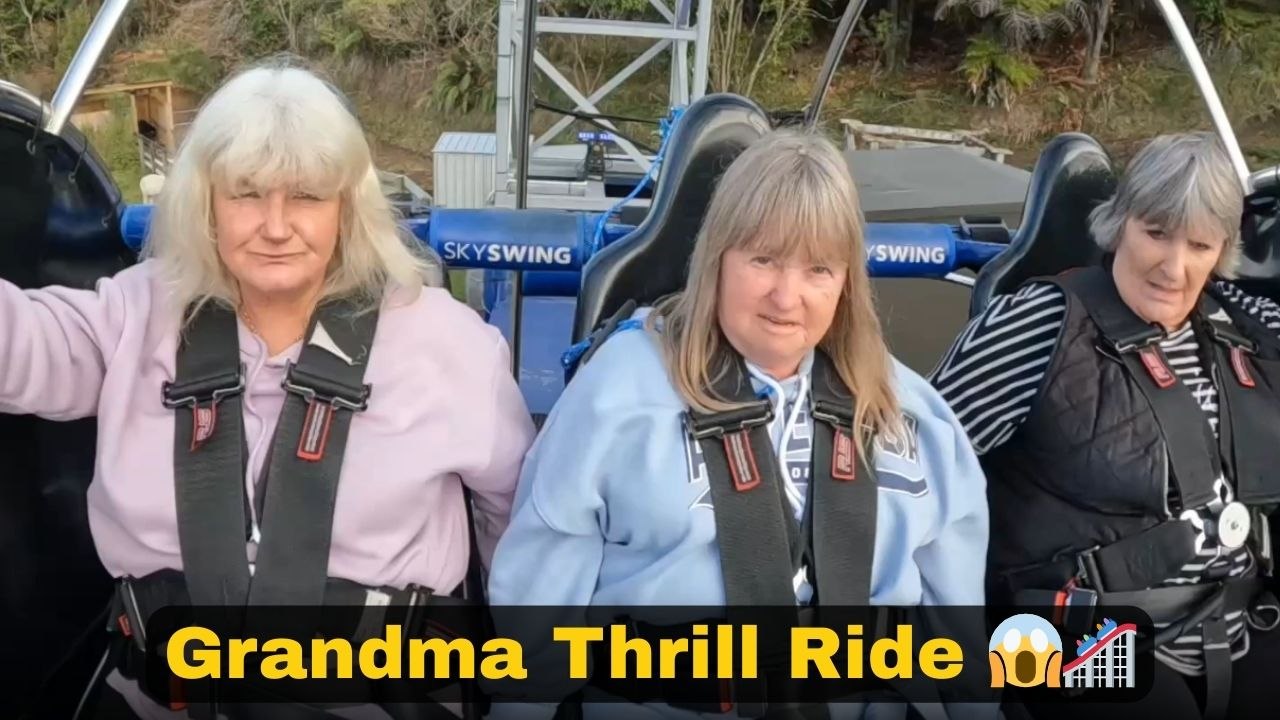 Lively elderly ladies take on Skyswing Rotorua...
