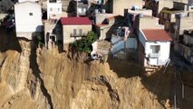 Italie : après des intempéries, un glissement de terrain laisse une ville au bord d'une falaise