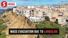 Landslide leaves Sicilian town on cliff edge after storms