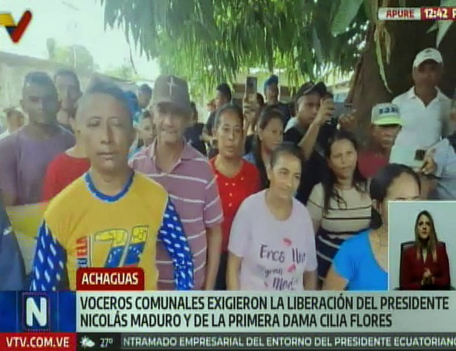 Vecinos de Achaguas en el edo. Apure exigen la liberación del Pdte. Maduro y la Primera Dama