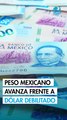 Peso mexicano avanza frente a un dólar debilitado; cotiza en 17.30 unidades