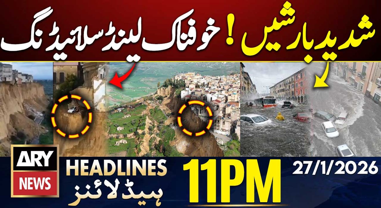 Terrible landslide after heavy rains in Sicily || ARY News 11 PM Headlines | 27th Jan 2026
