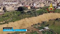 A massive landslide surrounds Niscemi, Italy