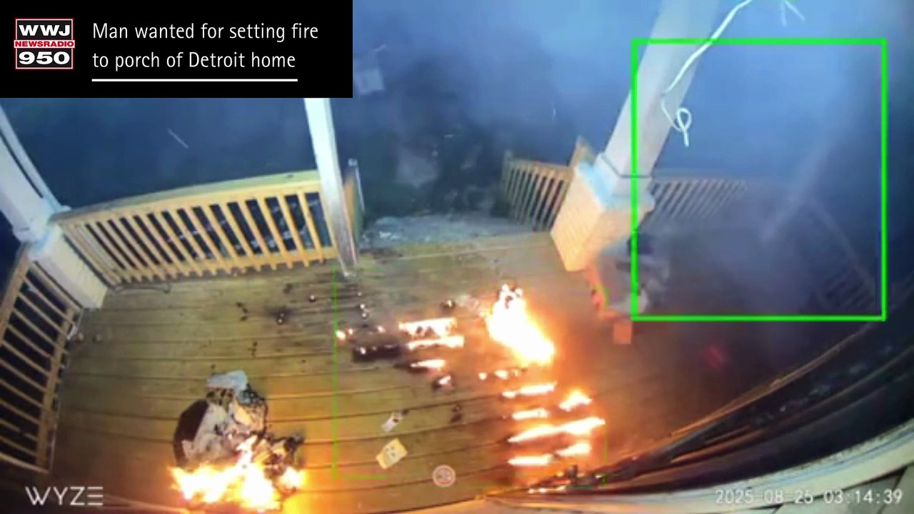 WANTED: Man who set fire to porch of Detroit home