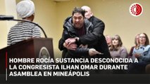 Hombre rocía a congresista Ilhan Omar con sustancia desconocida en Mineápolis