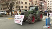 Protesta agraria en Pamplona por el acuerdo de la UE con Mercosur