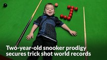 Two-year-old snooker prodigy secures trick shot world records