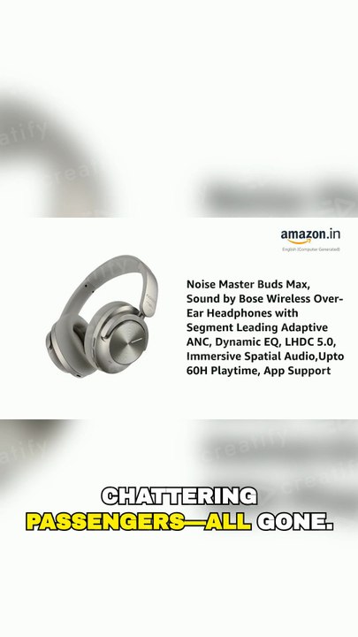 Noise Master Buds Max 🎧 Sound by Bose Wireless Over-Ear Headphones with Adaptive ANC | Trending Premium Audio