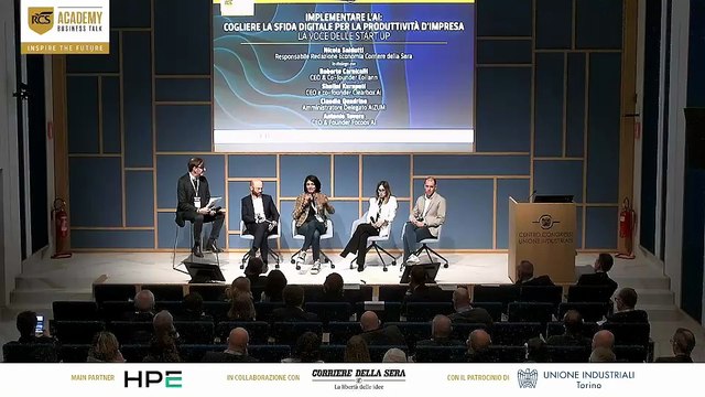 Carnicelli (Eoliann), Kurapati (Clearbox AI), Quadrino (AIZUM), Tavera (Focoos AI), Saldutti (Corriere della Sera)