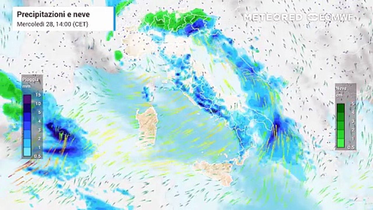 Maltempo sull'Italia, forti piogge anche nelle prossime ore: allerta meteo mercoledì 28 gennaio 2026