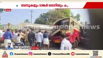 കൊട്ടാരക്കരയിൽ KSRTC ബസുകളും ടാങ്കർ ലോറിയും കൂട്ടിയിടിച്ച് അപകടം; നിരവധി പേർക്ക് പരിക്ക്