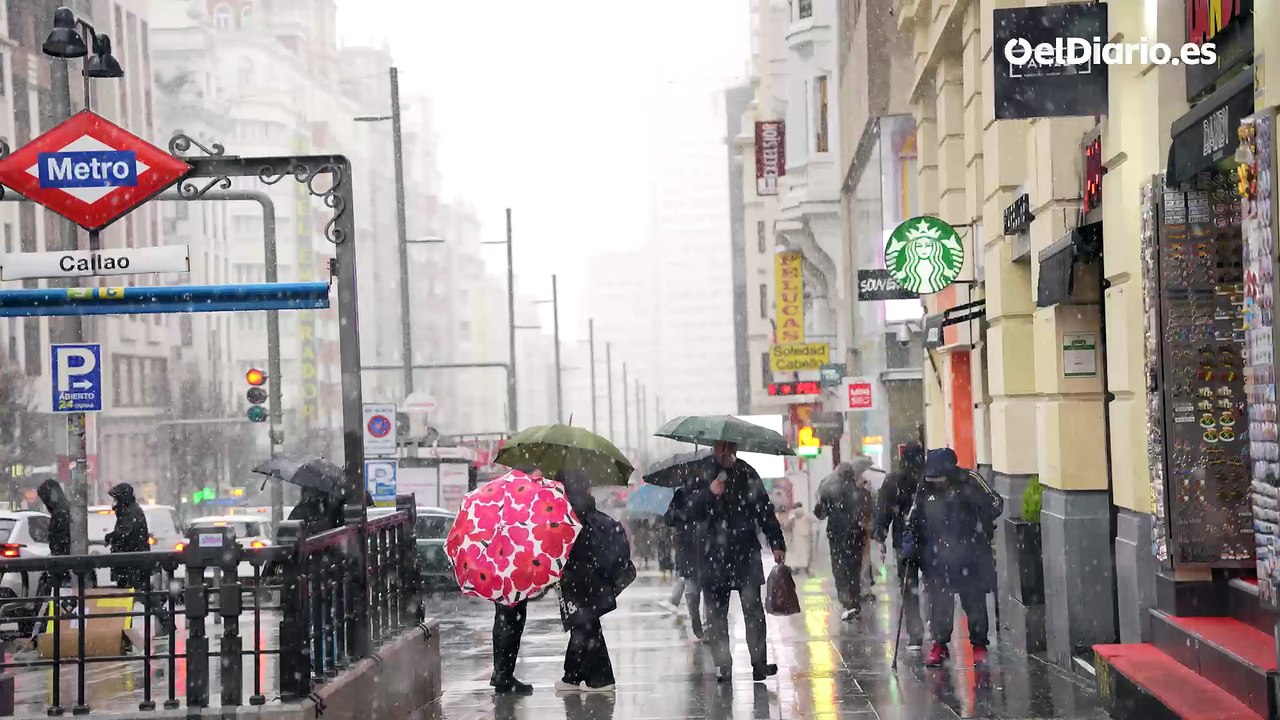 Nieva en Gran Via