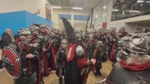 UK: Vikings perform classic rock song ahead of Up Helly Aa festival in Shetland
