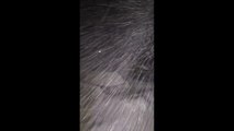 Intense overnight snowstorm blankets streets in Newton, New Jersey, USA