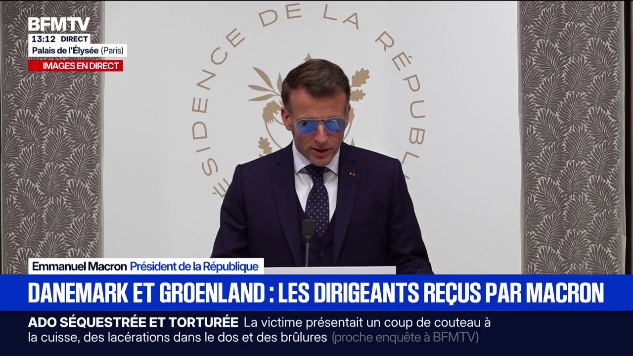 "Dire notre soutien au peuple groenlandais": Emmanuel Macron reçoit les Premiers ministres du Groenland et du Danemark