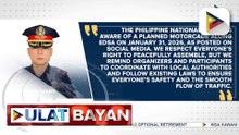 PNP, handa na sa ikakasang motorcade ng ilang grupo sa kahabaan ng EDSA sa January 31