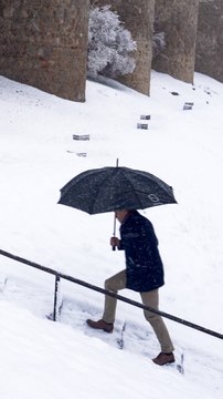 Fuertes nevadas en Castilla y León por la borrasca 'Kristin'