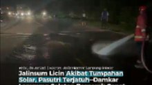Jalinsum Licin Akibat Tumpahan Solar, Pasutri Terjatuh—Damkar Lampung Selatan Bergerak Cepat Cegah Korban Susulan