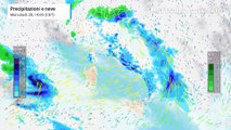 Mappa relativa alle precipitazioni previste in Italia nei prossimi giorni