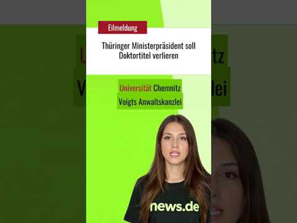 Thüringer Ministerpräsident soll Doktortitel verlieren