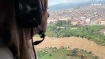 Maltempo in Sicilia, Meloni sorvola Niscemi in elicottero