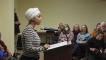 Man Sprays Liquid at Ilhan Omar During Minneapolis Event