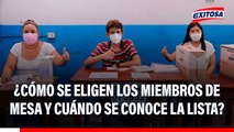 Elecciones 2026: Cómo se eligen los miembros de mesa y cuándo se conoce la lista