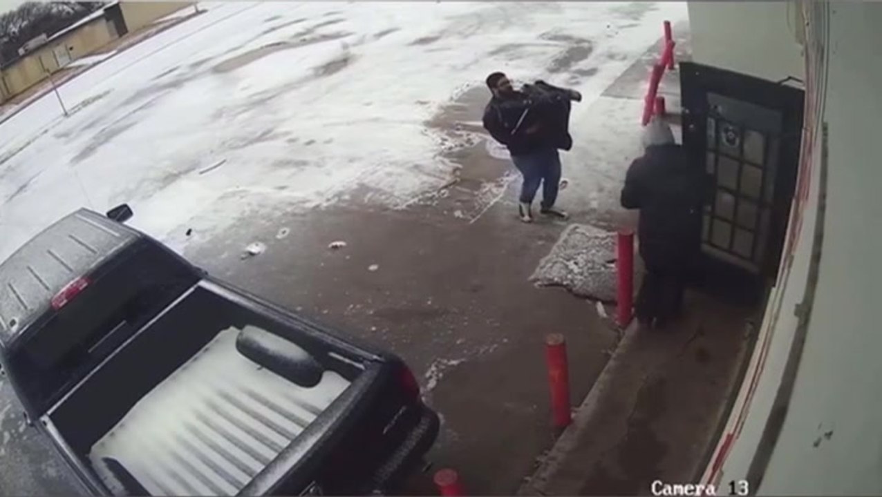 Freezing homeless woman ‘stiff as a rock’ saved by convenience store manager as snow storm hits Texas
